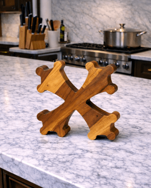 Dessous de plat en bois massif en forme de croix occcitane